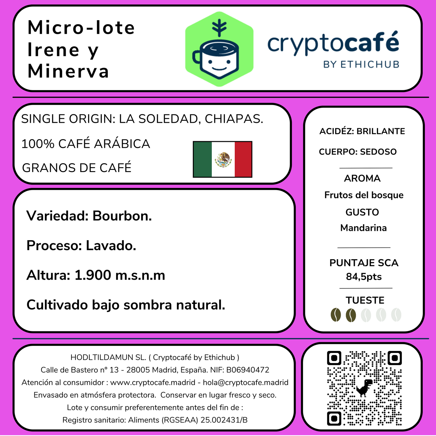 Café de Especialidad "Irene y Minerva Microproductores"
