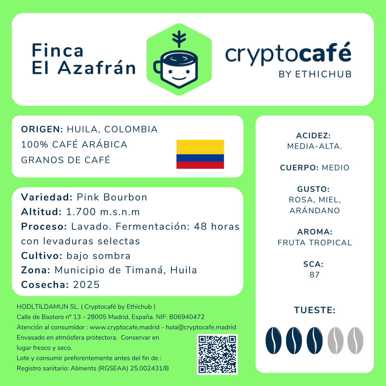 Café de especialidad - Pink Bourbon (Colombia)