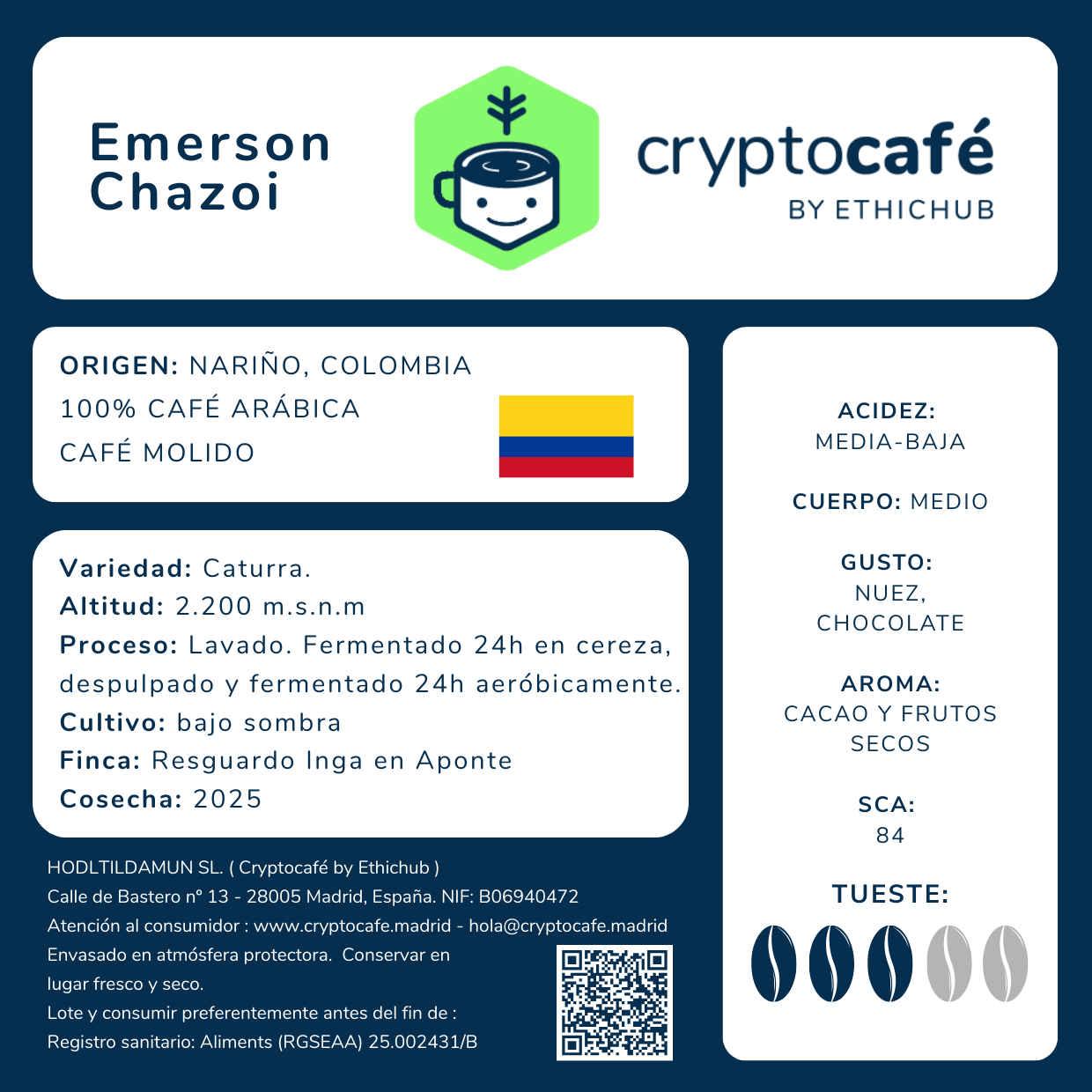 Café de especialidad - Emerson Chazoi (Colombia)